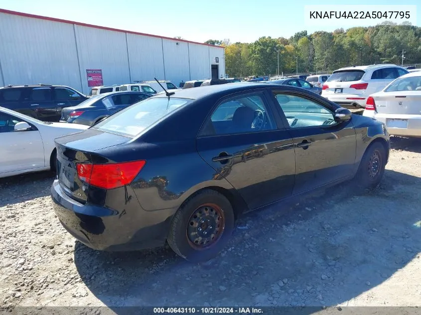 KNAFU4A22A5047795 2010 Kia Forte Ex