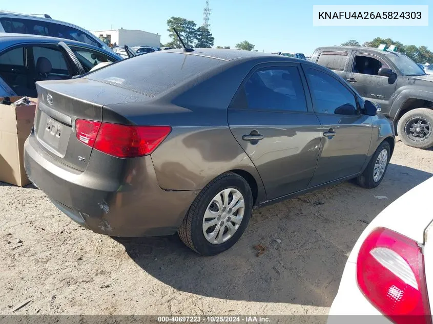 2010 Kia Forte Ex VIN: KNAFU4A26A5824303 Lot: 40697223