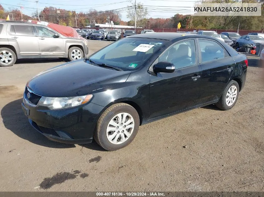 2010 Kia Forte Ex VIN: KNAFU4A26A5241830 Lot: 40718136