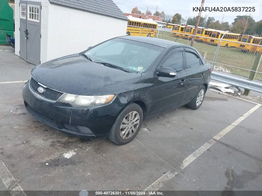 2010 Kia Forte Ex VIN: KNAFU4A20A5837225 Lot: 40726301