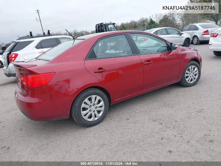 2010 Kia Forte Ex VIN: KNAFU4A29A5187746 Lot: 40729816