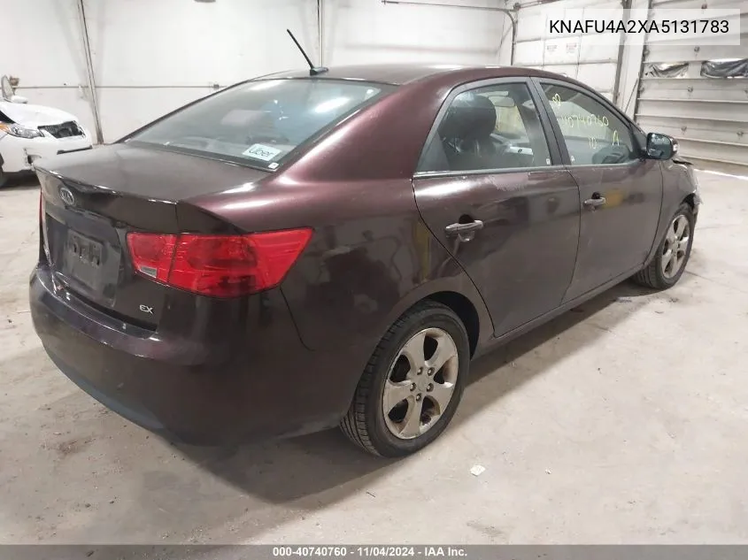 2010 Kia Forte Ex VIN: KNAFU4A2XA5131783 Lot: 40740760