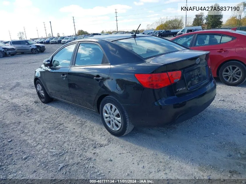 2010 Kia Forte Ex VIN: KNAFU4A27A5837190 Lot: 40771134