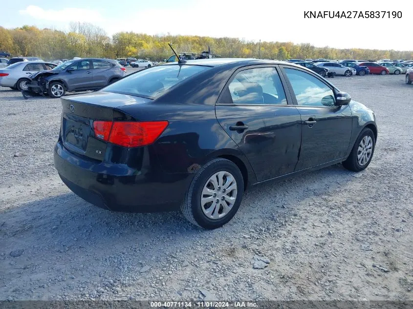 2010 Kia Forte Ex VIN: KNAFU4A27A5837190 Lot: 40771134