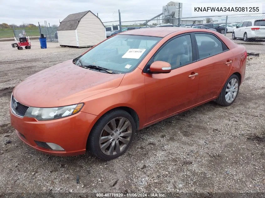 2010 Kia Forte Sx VIN: KNAFW4A34A5081255 Lot: 40778920