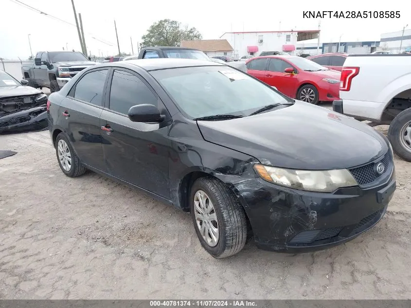 2010 Kia Forte Lx VIN: KNAFT4A28A5108585 Lot: 40781374