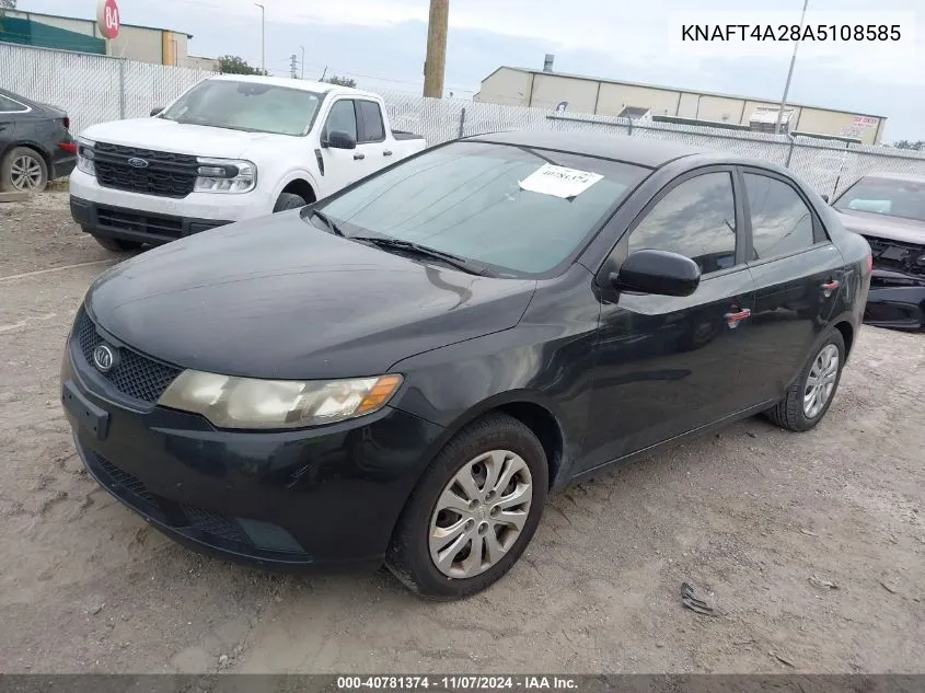 2010 Kia Forte Lx VIN: KNAFT4A28A5108585 Lot: 40781374