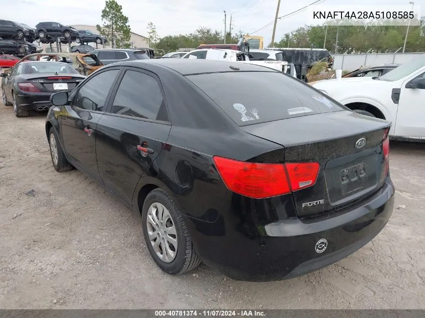 2010 Kia Forte Lx VIN: KNAFT4A28A5108585 Lot: 40781374