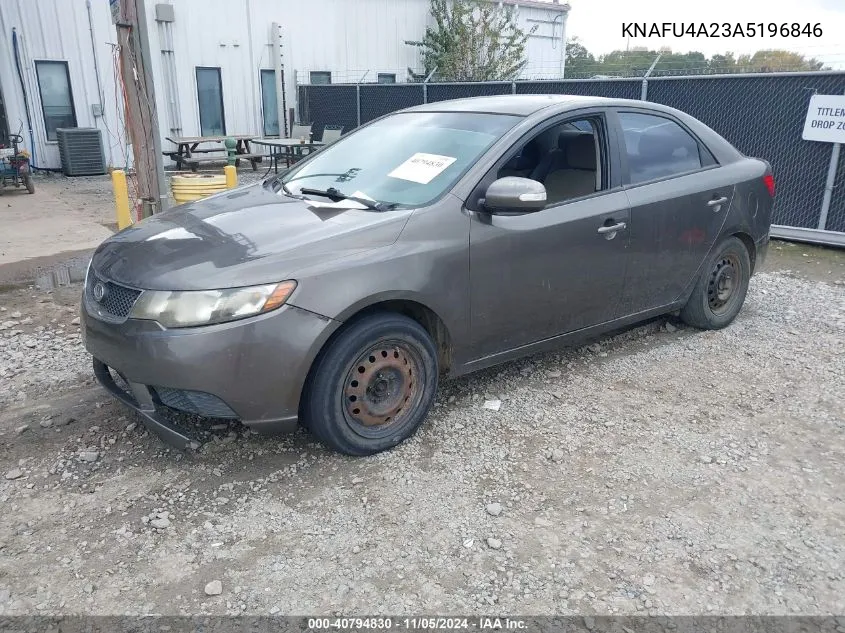 2010 Kia Forte Ex VIN: KNAFU4A23A5196846 Lot: 40794830