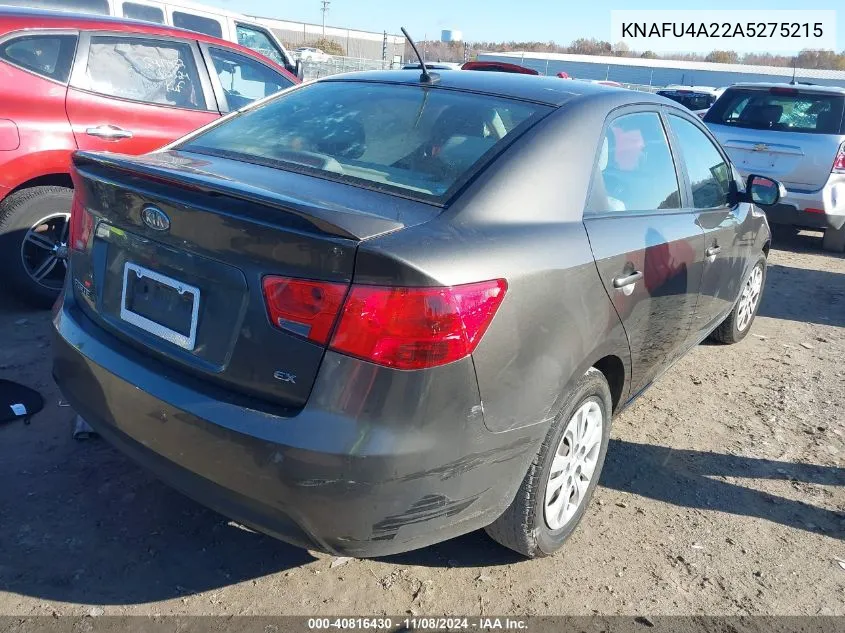 2010 Kia Forte Ex VIN: KNAFU4A22A5275215 Lot: 40816430