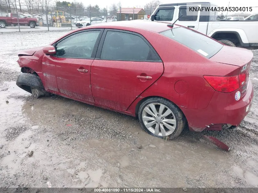 2010 Kia Forte Sx VIN: KNAFW4A35A5304015 Lot: 40881090