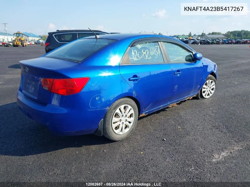 2011 Kia Forte Lx VIN: KNAFT4A23B5417267 Lot: 12082687