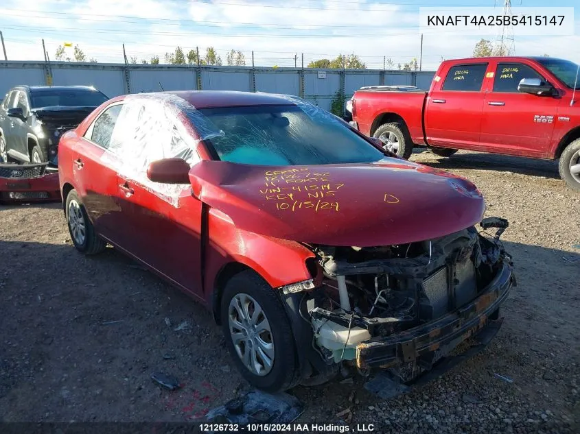 2011 Kia Forte VIN: KNAFT4A25B5415147 Lot: 12126732