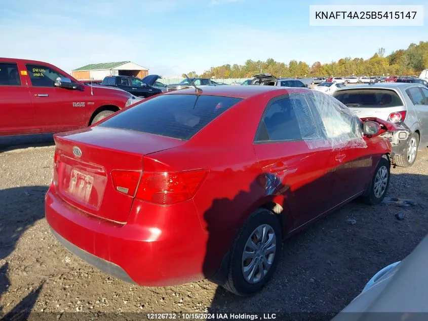 2011 Kia Forte VIN: KNAFT4A25B5415147 Lot: 12126732