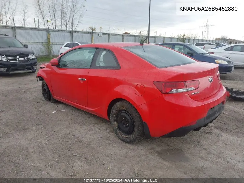 2011 Kia Forte Koup VIN: KNAFU6A26B5452880 Lot: 12137773