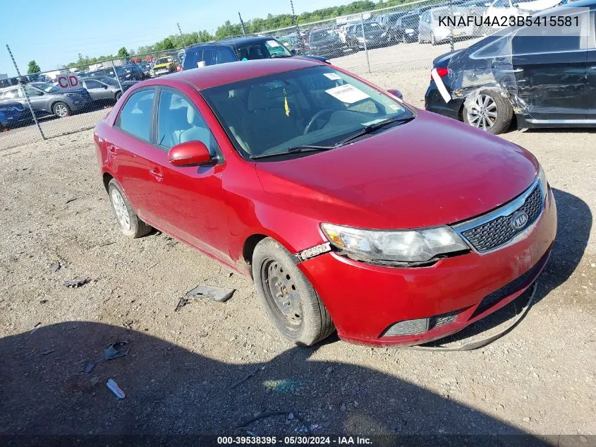 2011 Kia Forte Ex VIN: KNAFU4A23B5415581 Lot: 39538395