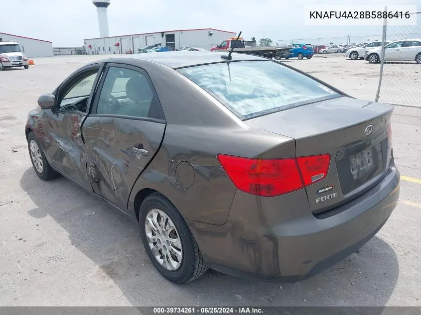 KNAFU4A28B5886416 2011 Kia Forte Ex