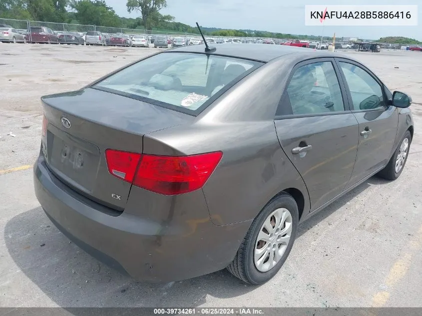 KNAFU4A28B5886416 2011 Kia Forte Ex