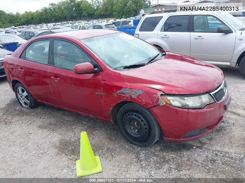 2011 Kia Forte Ex VIN: KNAFU4A22B5400313 Lot: 39857151