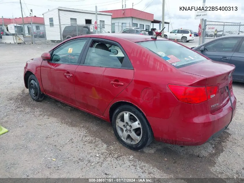 KNAFU4A22B5400313 2011 Kia Forte Ex