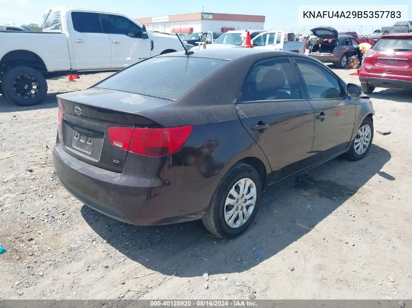 KNAFU4A29B5357783 2011 Kia Forte Ex