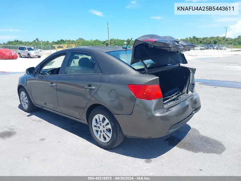 2011 Kia Forte Ex VIN: KNAFU4A25B5443611 Lot: 40216970