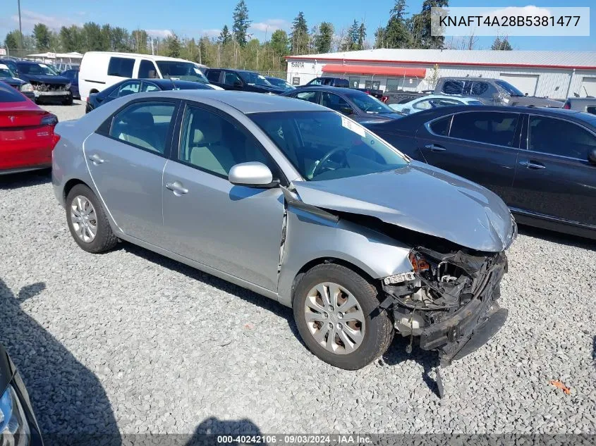 2011 Kia Forte Lx VIN: KNAFT4A28B5381477 Lot: 40242106