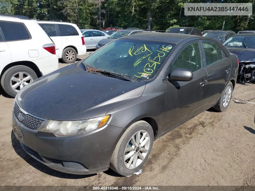 KNAFU4A23B5447446 2011 Kia Forte Ex