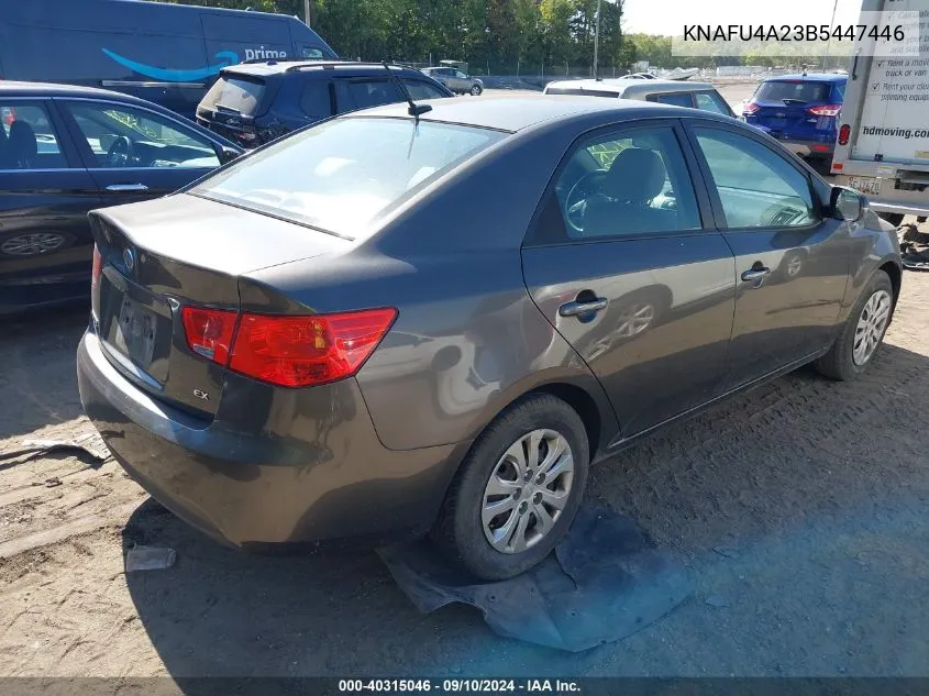 KNAFU4A23B5447446 2011 Kia Forte Ex