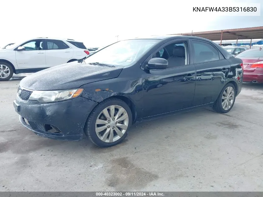 2011 Kia Forte Sx VIN: KNAFW4A33B5316830 Lot: 40323002