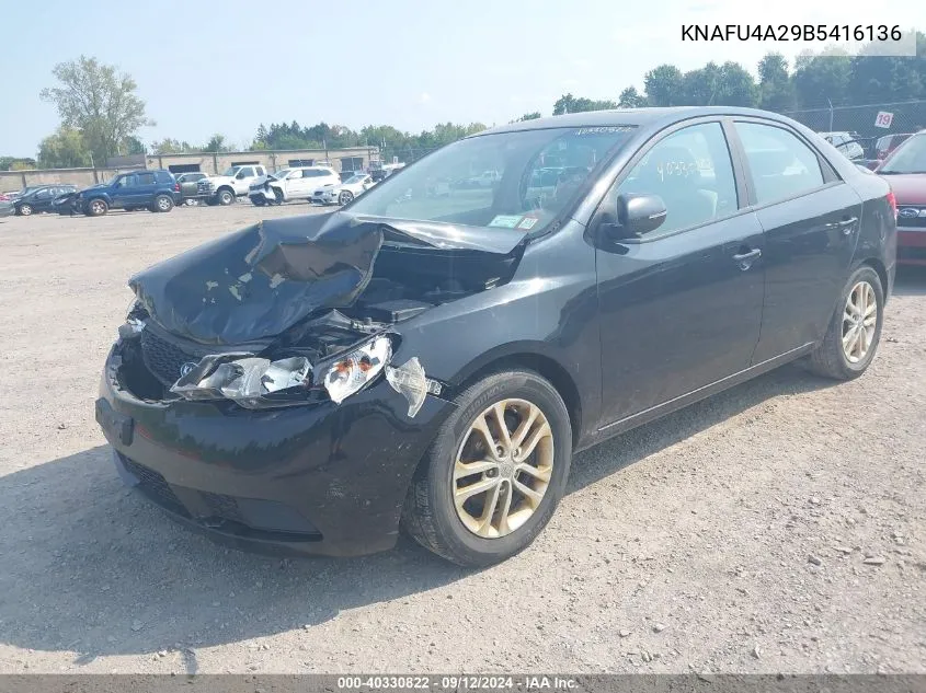 2011 Kia Forte Ex VIN: KNAFU4A29B5416136 Lot: 40330822