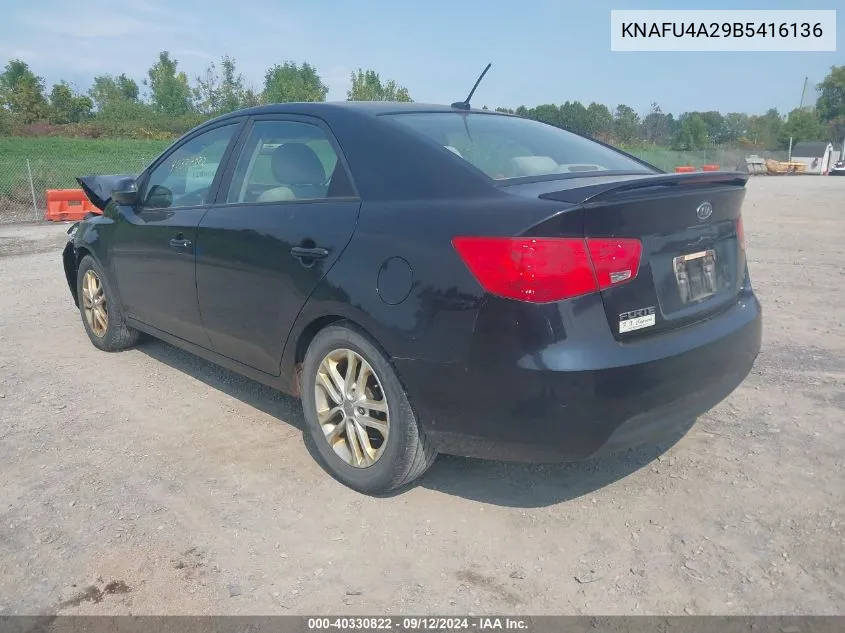 KNAFU4A29B5416136 2011 Kia Forte Ex