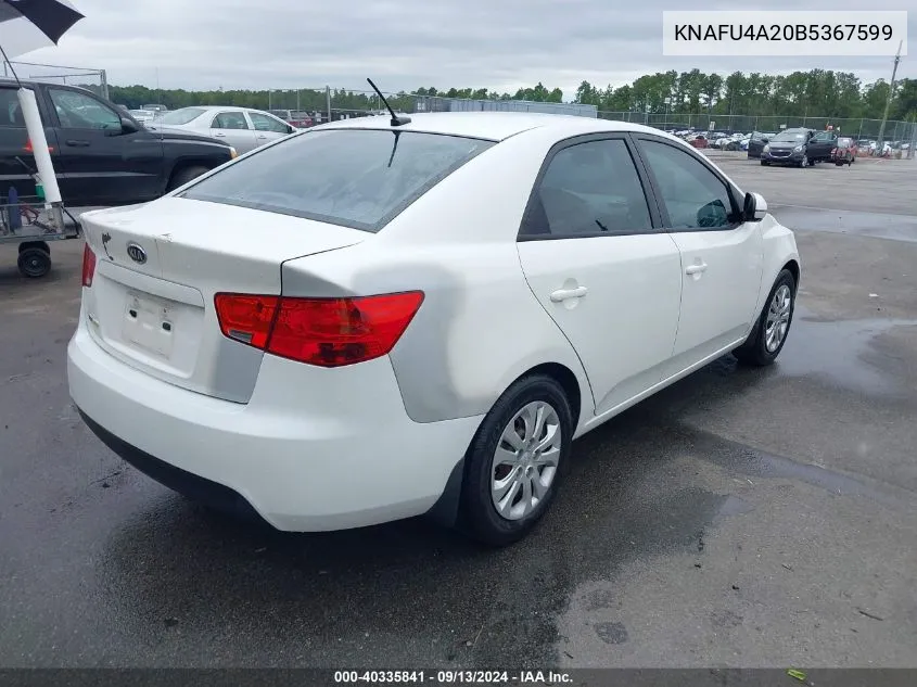 2011 Kia Forte Ex VIN: KNAFU4A20B5367599 Lot: 40335841