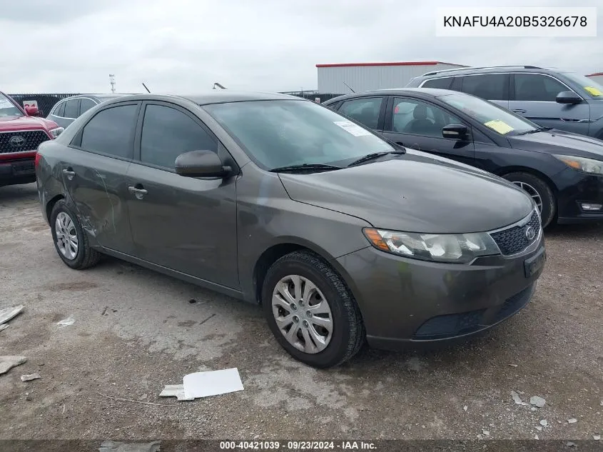 2011 Kia Forte Ex VIN: KNAFU4A20B5326678 Lot: 40421039