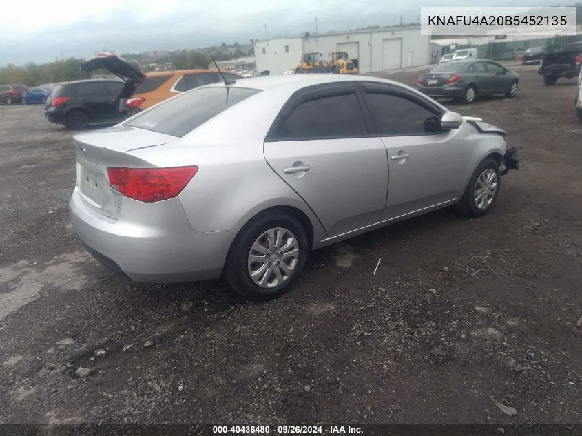 2011 Kia Forte Ex VIN: KNAFU4A20B5452135 Lot: 40436480