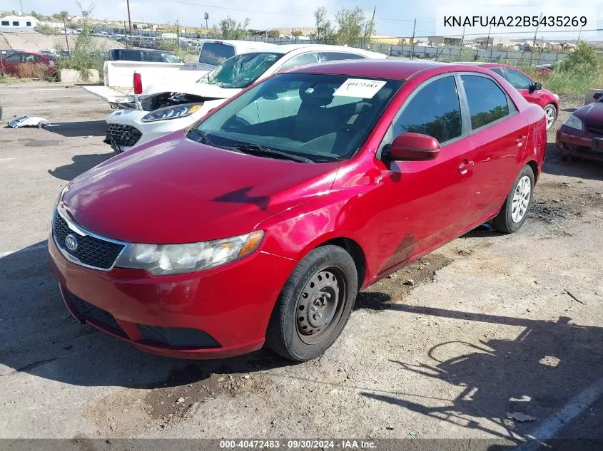 2011 Kia Forte Ex VIN: KNAFU4A22B5435269 Lot: 40472483