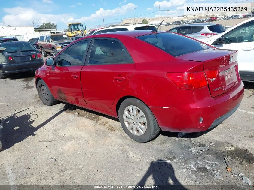 2011 Kia Forte Ex VIN: KNAFU4A22B5435269 Lot: 40472483