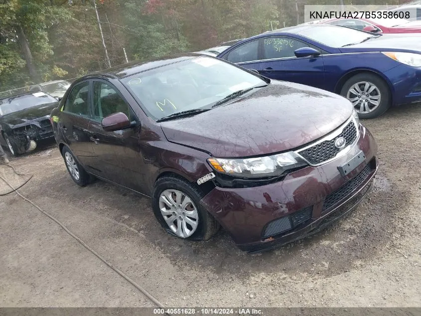 2011 Kia Forte Ex VIN: KNAFU4A27B5358608 Lot: 40551628