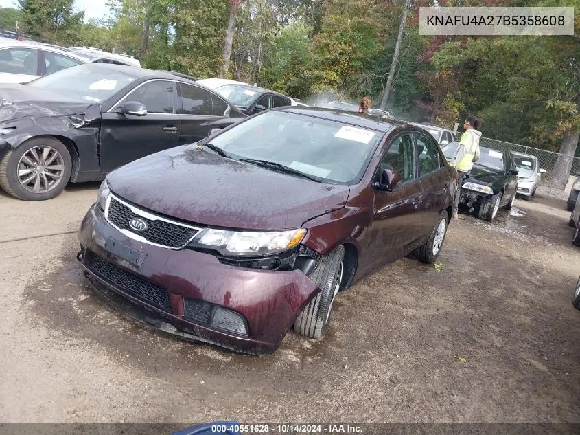 2011 Kia Forte Ex VIN: KNAFU4A27B5358608 Lot: 40551628