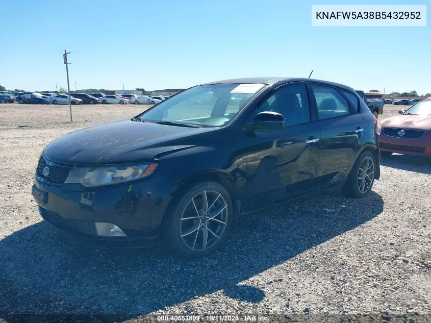 2011 Kia Forte Sx VIN: KNAFW5A38B5432952 Lot: 40553899