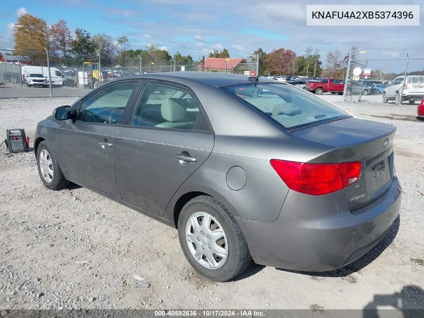 2011 Kia Forte Ex VIN: KNAFU4A2XB5374396 Lot: 40592636