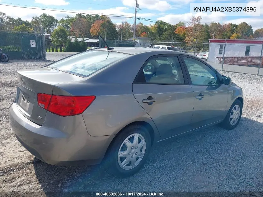 2011 Kia Forte Ex VIN: KNAFU4A2XB5374396 Lot: 40592636