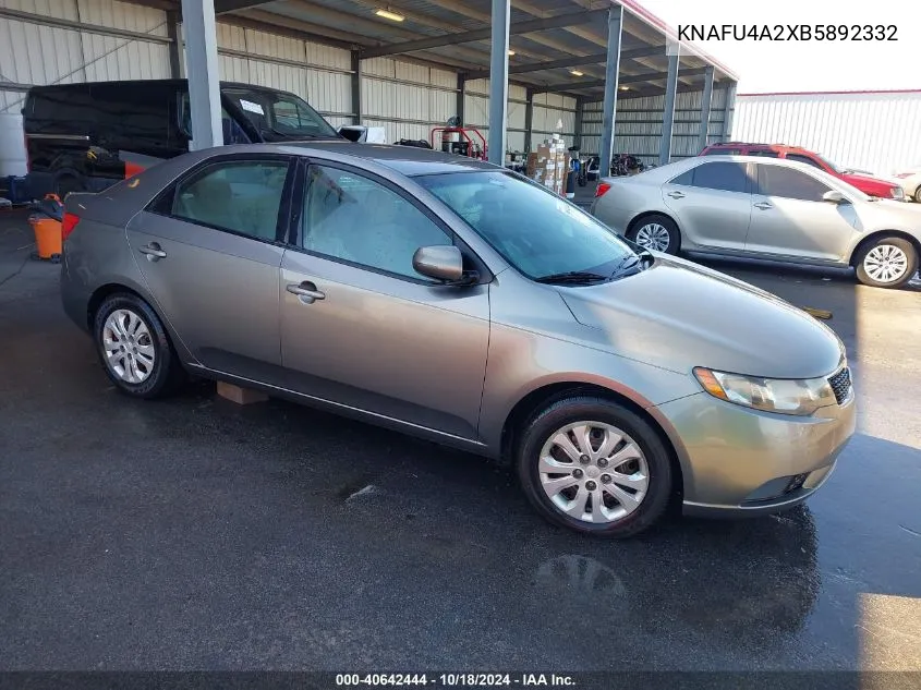 2011 Kia Forte Ex VIN: KNAFU4A2XB5892332 Lot: 40642444