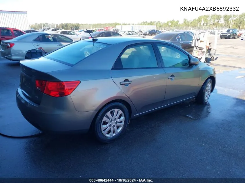 2011 Kia Forte Ex VIN: KNAFU4A2XB5892332 Lot: 40642444