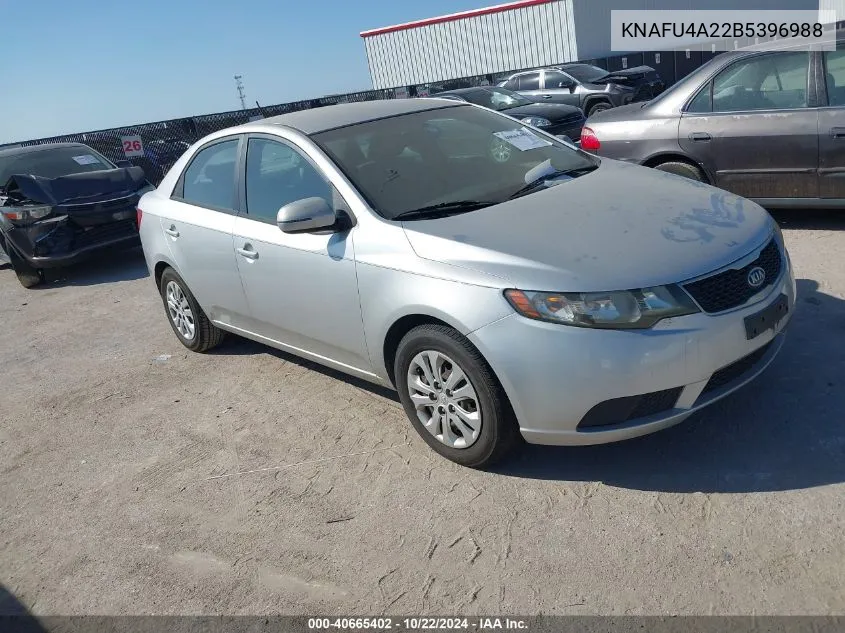 2011 Kia Forte Ex VIN: KNAFU4A22B5396988 Lot: 40665402