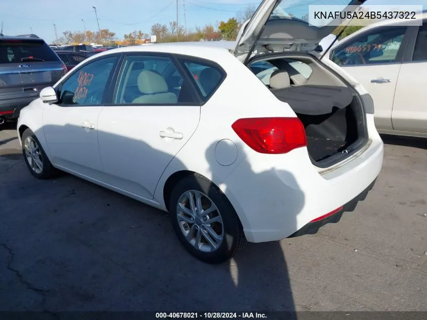 2011 Kia Forte Ex VIN: KNAFU5A24B5437322 Lot: 40678021