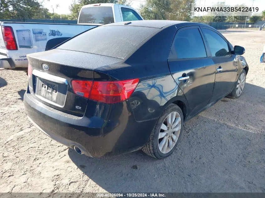 2011 Kia Forte Sx VIN: KNAFW4A33B5422419 Lot: 40706094