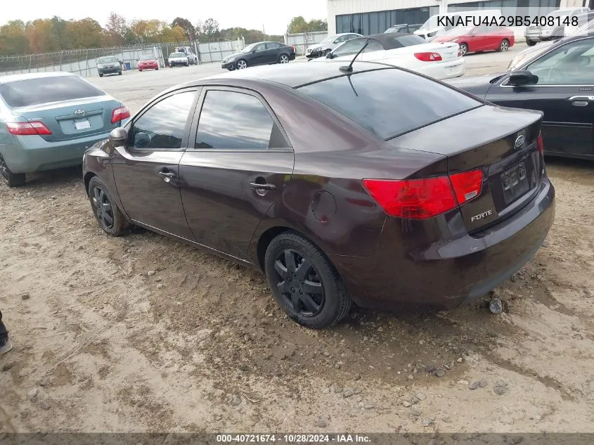 2011 Kia Forte Ex VIN: KNAFU4A29B5408148 Lot: 40721674