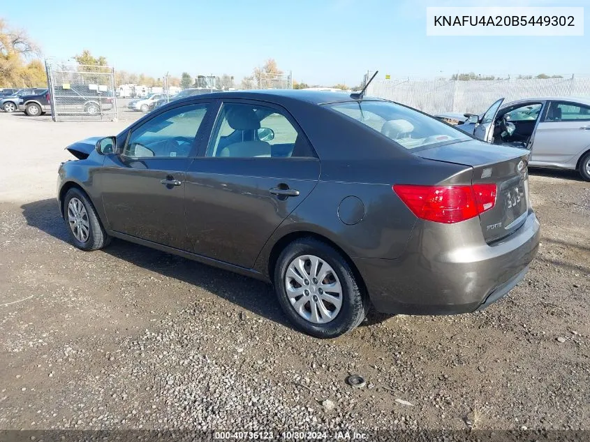 2011 Kia Forte Ex VIN: KNAFU4A20B5449302 Lot: 40736123