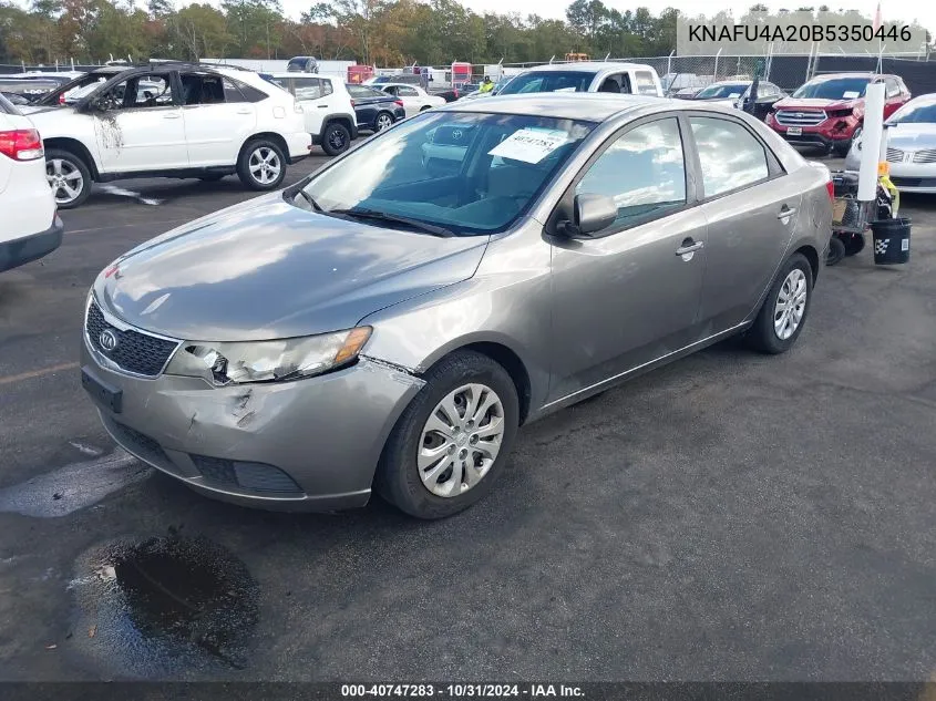 2011 Kia Forte Ex VIN: KNAFU4A20B5350446 Lot: 40747283